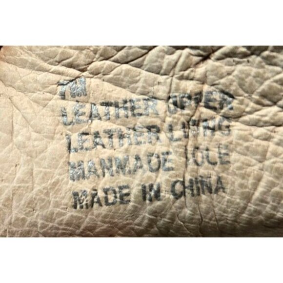 Gianni Bini Tan Flat Mule Slip-On Gold Chain Sz 7 Leather Embellished Career - Picture 7 of 12